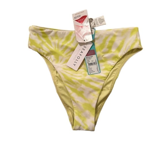 Seafolly Women's Beach Break High Waist Summer Bikini Bottom Size 4 Limeade NWT - Picture 4 of 7